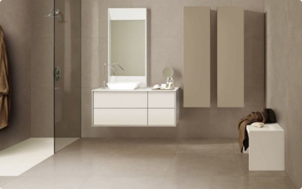 Carrelage grand format salle de bain