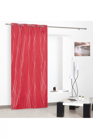Rideau Jacquard Vagues Argentees tissees